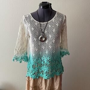 Y2K vintage 2000s crochet ombre fairy siren mermaid top